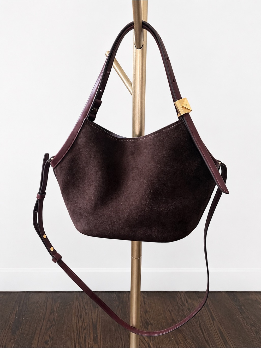 NWOT Kate Spade New York Small Tulip Tote Brown Suede Convertible Crossbody